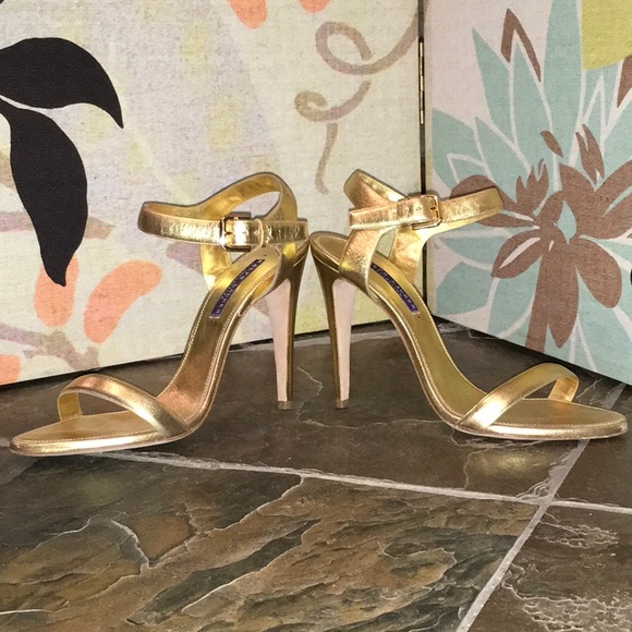Ralph Lauren Collection Gold Sandals - Picture 5 of 6